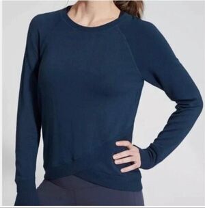 ATHLETA Dark Teal Criss Cross Sweater-XS